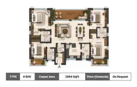 4 BHK 2564 SqFt